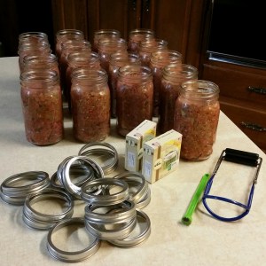 Jars cold packed ready to seal.